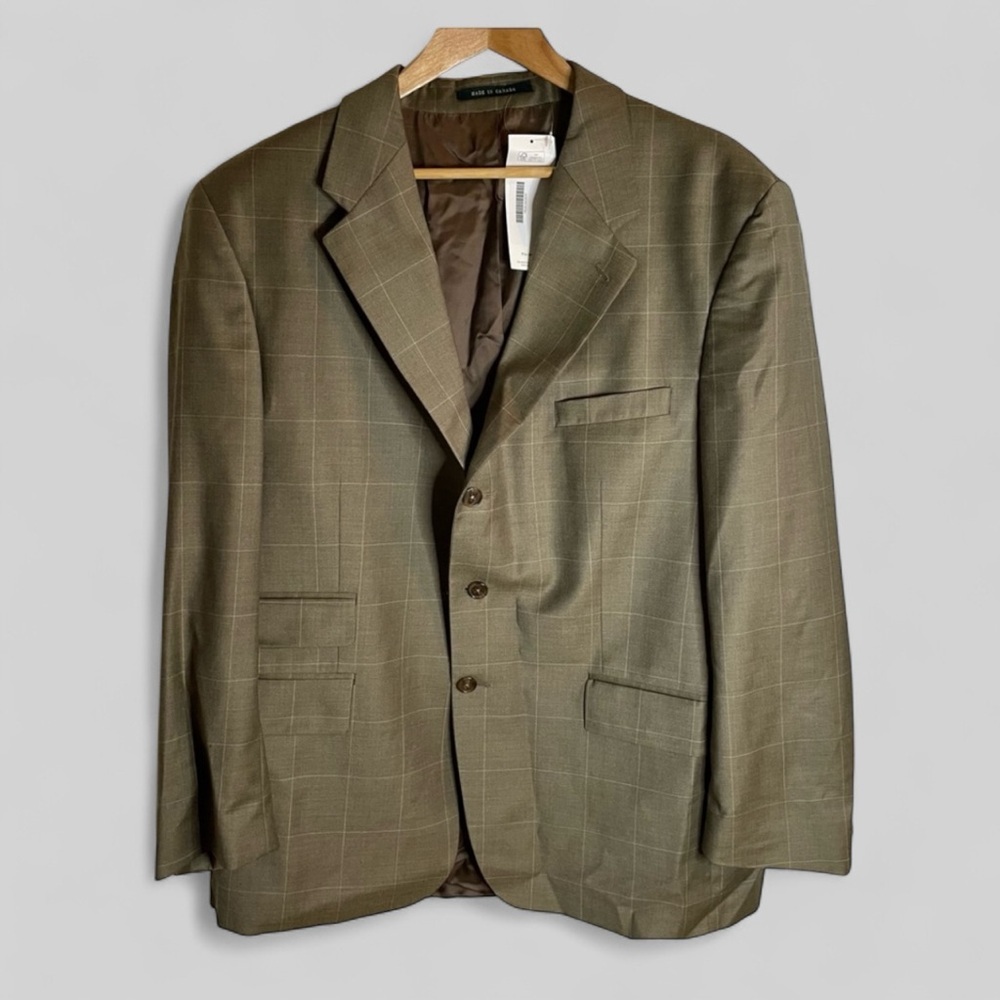 Lauren Ralph Lauren Classic Green Plaid Blazer retro old money pure new wool